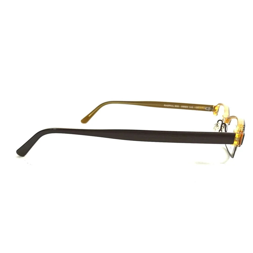 Jean Lafont Eyeglasses Frames RASPAIL 503 Dark Brown Yellow Rectangle 50-20-145